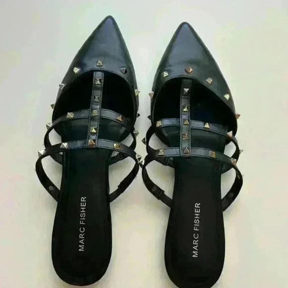 Marc fisher studded flats sandals slides - Picture 1 of 13